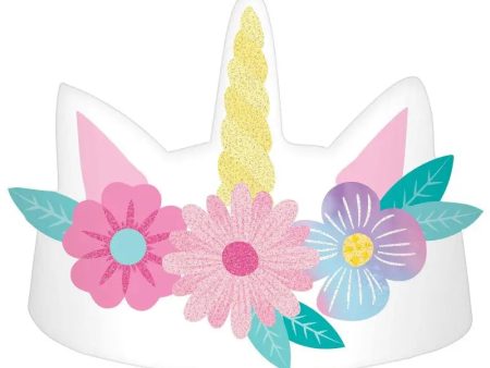 Enchanted Unicorn Glittered Crowns - 8 Pack Online Hot Sale