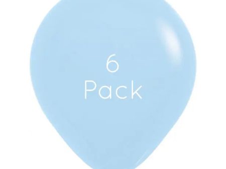 45cm Pastel Matte Blue Giant Balloons - 6 Pkt For Sale