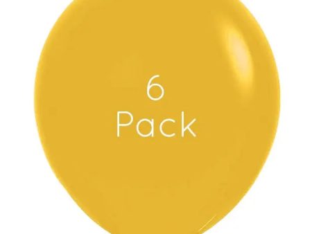 45cm Mustard Giant Balloons - 6 Pkt Online Hot Sale