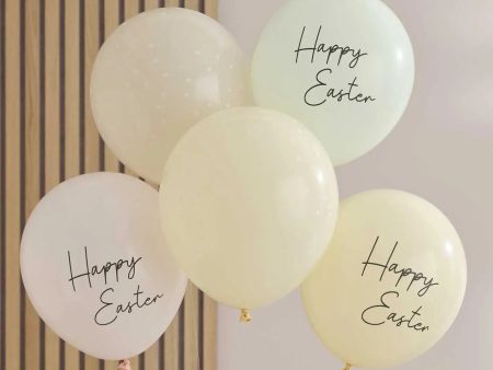 Ginger Ray Pastel Happy Easter Balloons - 5 Pkt Supply