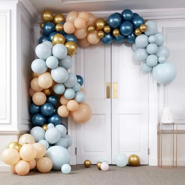 Ginger Ray Luxe Teal & Gold Chrome Balloon Arch Kit Hot on Sale