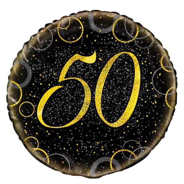 Glitz Gold 50th Birthday Foil Balloon For Sale