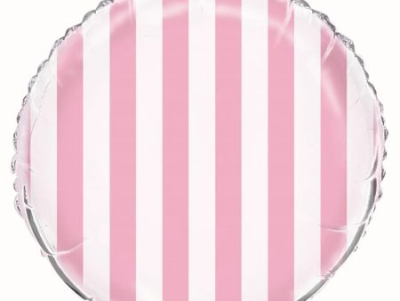 Lovely Pink & White Striped Foil Balloon Online Sale