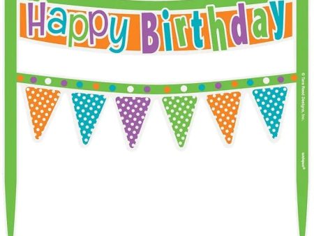 Citrus Dot Happy Birthday Cake Banner For Discount