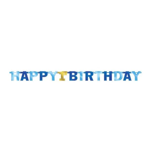 Blue Happy 1st Birthday Banner Online Hot Sale