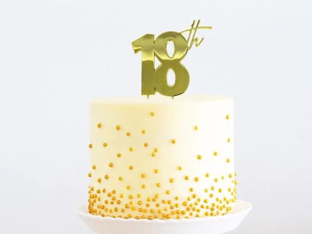 18th Gold Cake Topper Online now