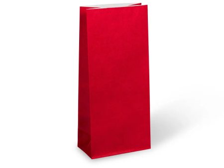 Red Paper Party Bags 22cm x 10cm - Packet of 12 Online Sale