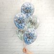 Pop Balloons Blue & Green One Confetti Balloons - 5 Pkt Online now