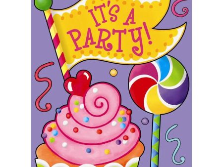 Candy Party Invitations - 8 Pkt Discount