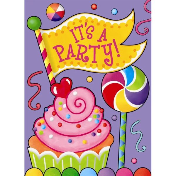 Candy Party Invitations - 8 Pkt Discount