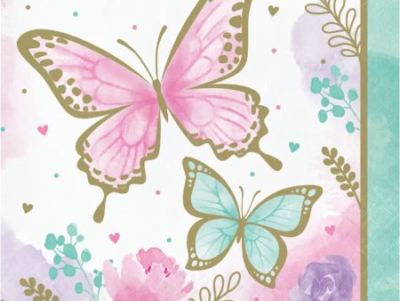 Butterfly Shimmer Napkins - Lunch 16 Pkt Online now