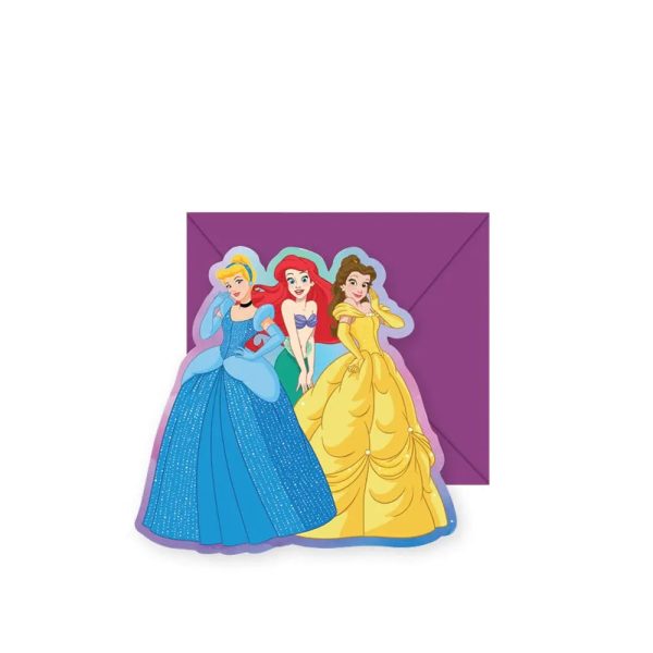 Disney Princess Shaped Invitations - 8 Pkt - CLEARANCE on Sale