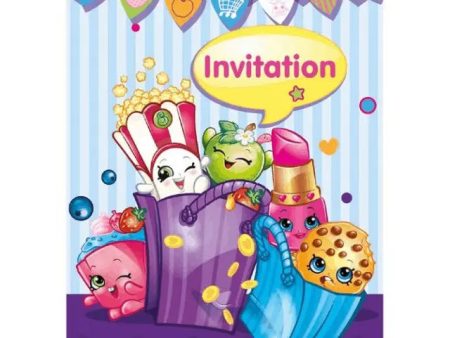 Shopkins Birthday Invitations - 8 Pkt Fashion