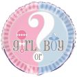 Gender Reveal Girl or Boy Stripes Foil Balloon Discount