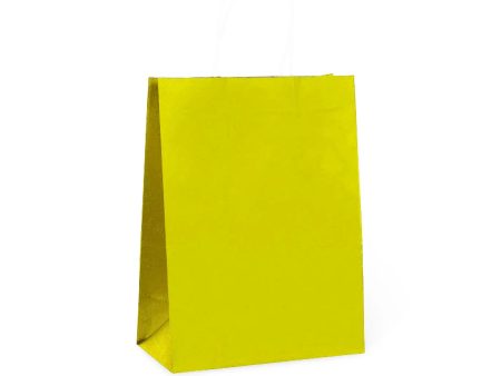 Yellow Paper Bag with Handles For Sale