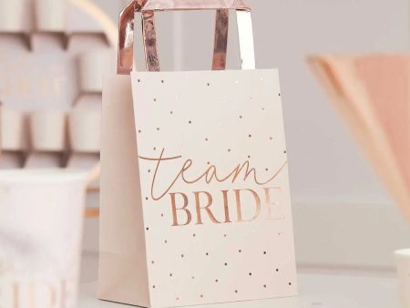 Ginger Ray Team Bride Rose Gold Foiled Hen Party Bags - 5 Pkt Online Sale