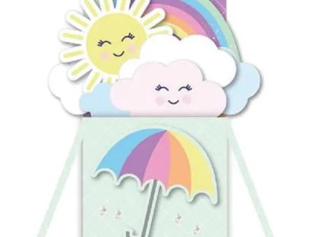 Pastel Rainbow Umbrella Card - Paper Pop up Card Fashion