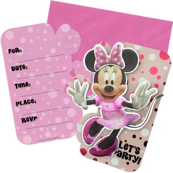 Minnie Mouse Forever Deluxe Invitations - 8 Pkt on Sale