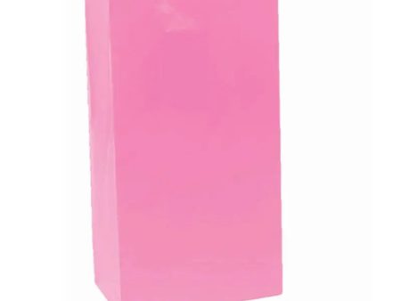 Bright Pink Party Bags 13cm x 25cm - 12 Pkt on Sale