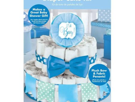 Blue Baby Shower Diaper Cake Kit Discount