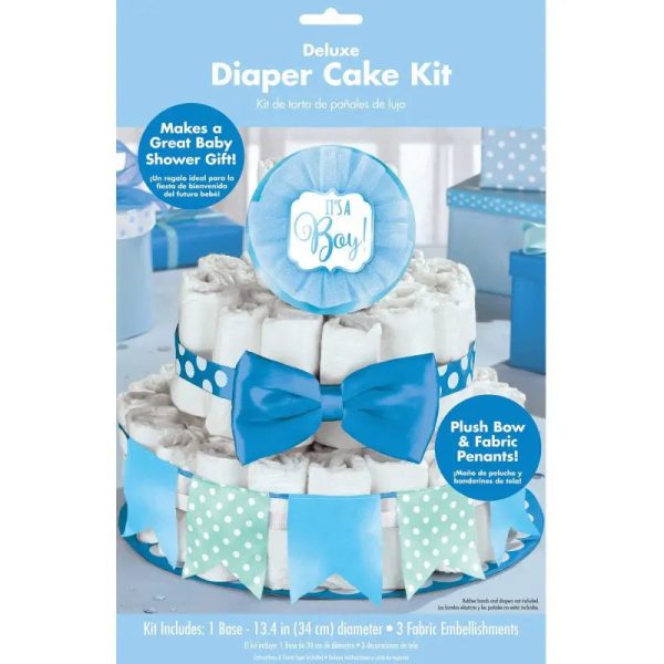 Blue Baby Shower Diaper Cake Kit Discount