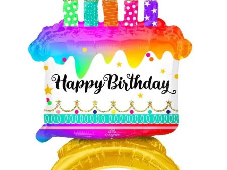 Rainbow Birthday Cake Air-Fill Foil Balloon Online Sale