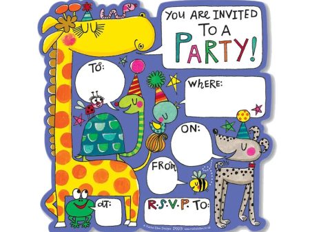 Rachel Ellen Animals Party Invitations - 8 Pkt For Cheap