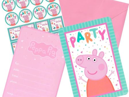 Peppa Pig Confetti Party Invitations - 8 Pkt For Sale