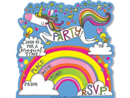 Rachel Ellen Unicorn & Rainbow Invitations - 8 Pkt Cheap