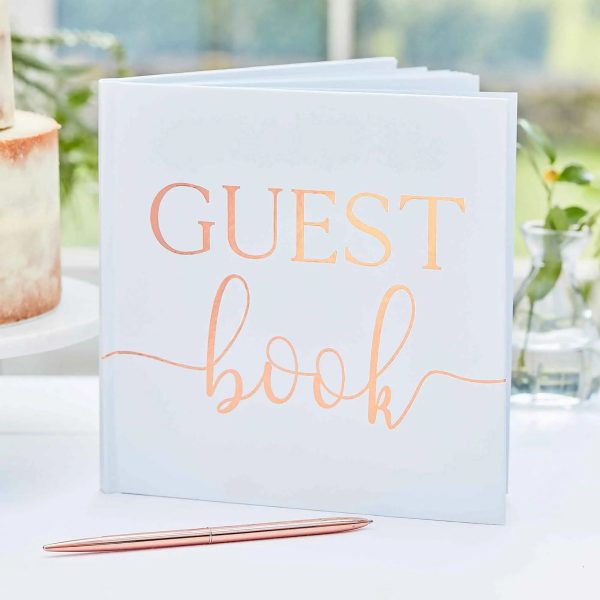 Ginger Ray Rose Gold Foil Guest Book Hot on Sale