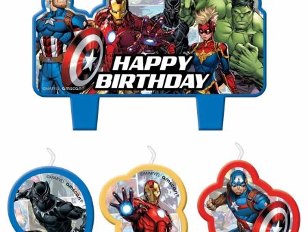 Marvel Avengers Powers Unite Birthday Candle Set - 4 Pkt Online Sale