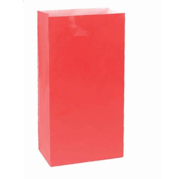 Apple Red Party Bags 13cm x 25cm - 12 Pkt on Sale