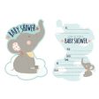 Baby Shower Elephant Shaped Invitations - 8 Pkt Online