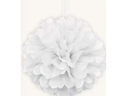 Bright White Tissue Pom Pom Fashion