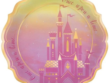 Disney Princess Once Upon A Time Plates - Dinner 8 Pkt Hot on Sale