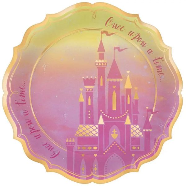 Disney Princess Once Upon A Time Plates - Dinner 8 Pkt Hot on Sale