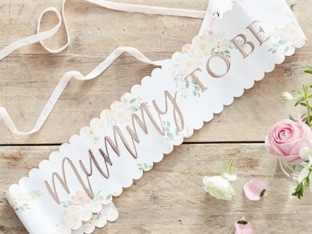 Ginger Ray Baby In Bloom Mummy to Be Sash Online Sale