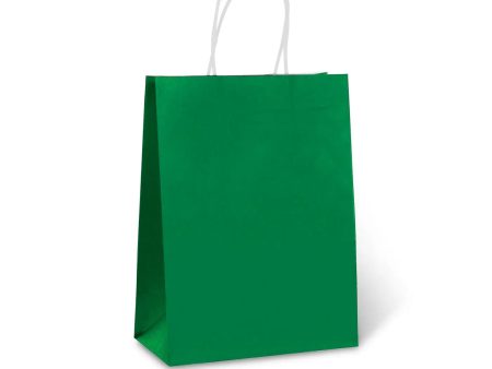 Green Paper Bag with Handles Online Hot Sale