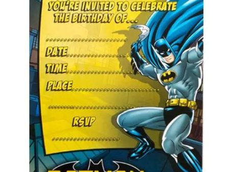 Batman Sheet Invitations - 8 Pkt on Sale