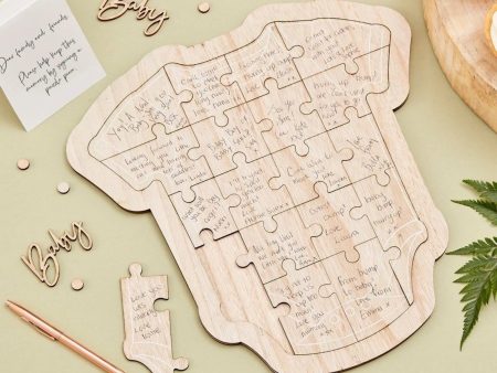 Ginger Ray Wooden Puzzle Baby Guest Book Online