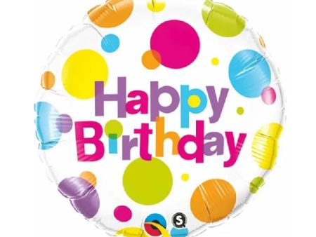 Happy Birthday Large Polka Dots Foil Balloon Online