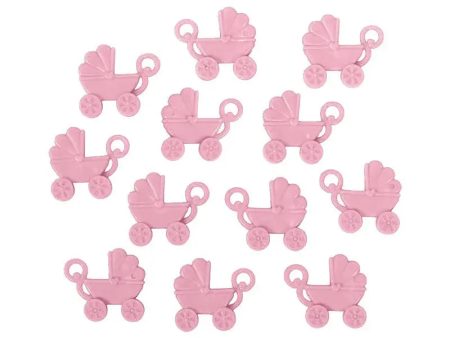 Pink Baby Shower Carriage Favours -12 Pkt For Discount