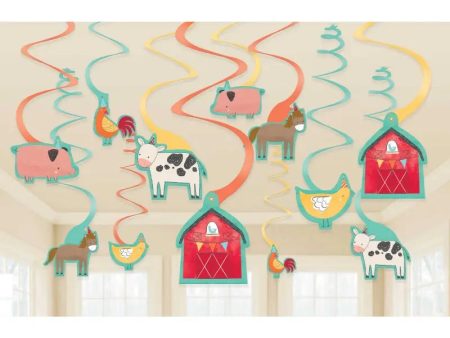 Barnyard Party Hanging Swirl Decorations on Sale