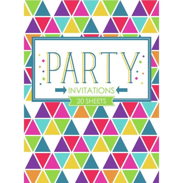 Geometric Party Invitations - 20 Pkt Sale