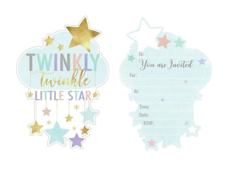 Twinkle Twinkle Little Star Shaped Invitations - 8 Pkt - CLEARANCE Fashion