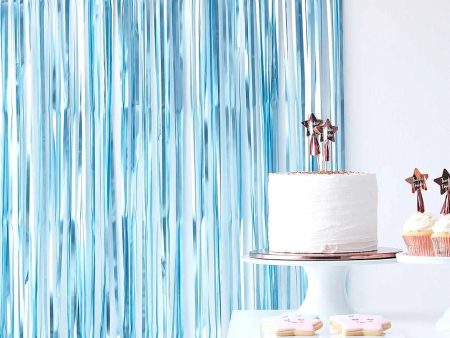 Ginger Ray Matte Blue Fringe Curtain Backdrop Cheap