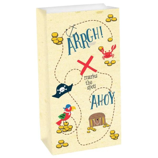 Ahoy Birthday Paper Treasure Map Treat Bags - 8 Pkt Online