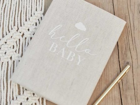 Ginger Ray Hello Baby Neutral Linen Baby Journal Book Online