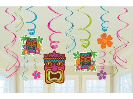 Luau Summer & Tiki Hanging Swirl Decorations Value Pack For Cheap