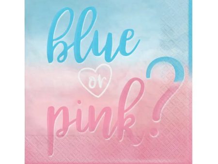 The Big Reveal Blue or Pink Napkins - Lunch 16 Pkt Online Sale